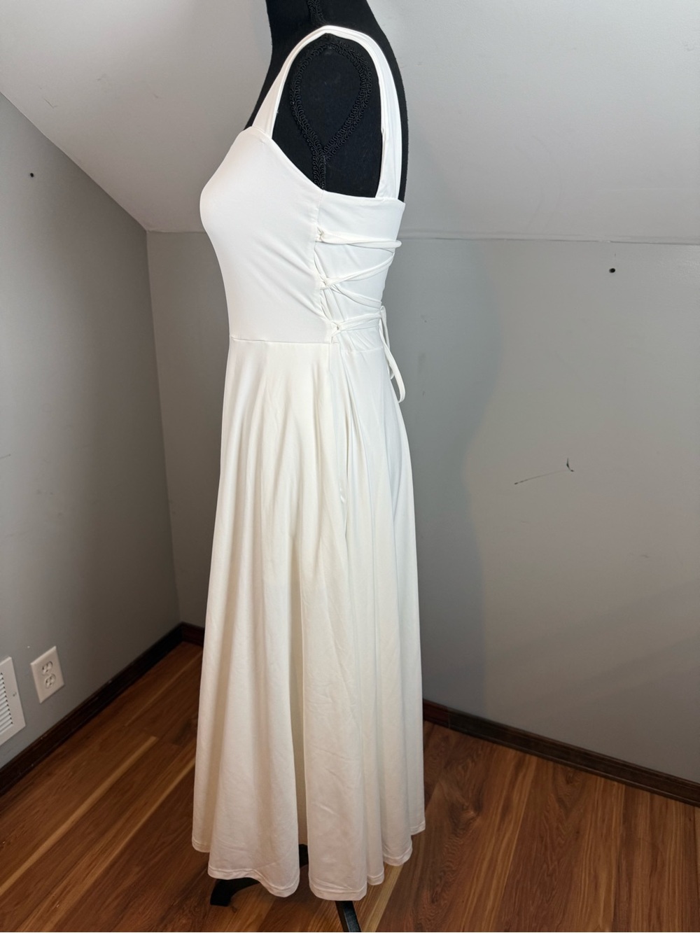 OYS White Square-Neck summer Tank Midi Dress - Picture 3 of 10